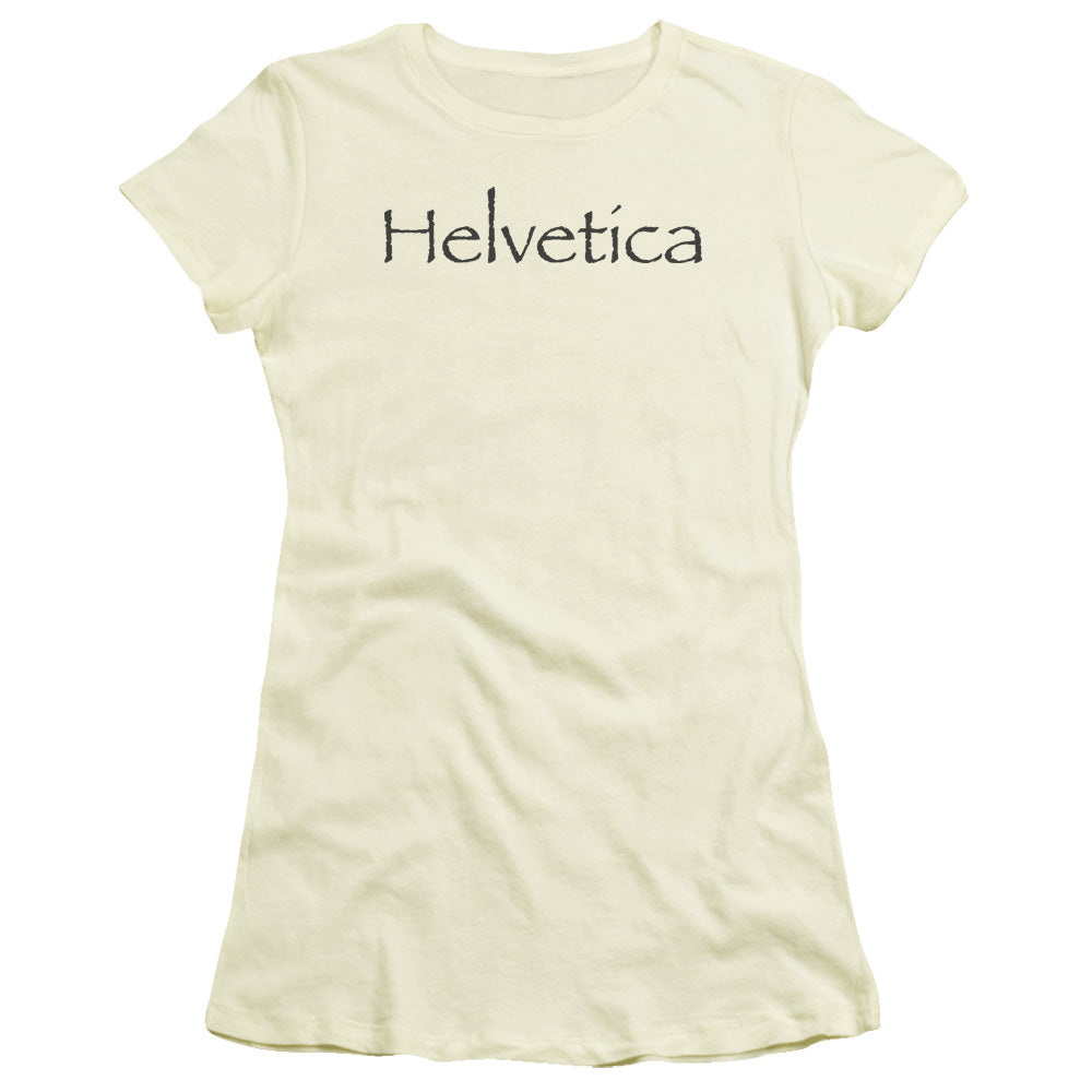 Helvetica - Short Sleeve Junior Sheer - Cream T-shirt