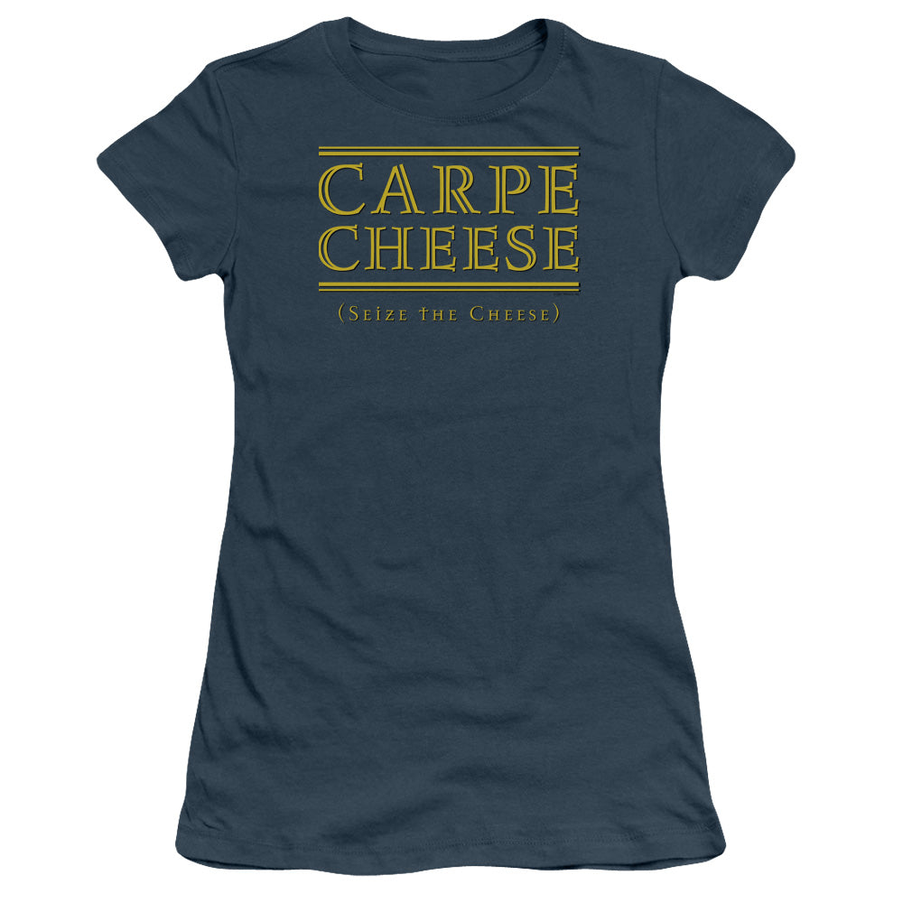 Carpe Cheese - Short Sleeve Junior Sheer - Indigo T-shirt