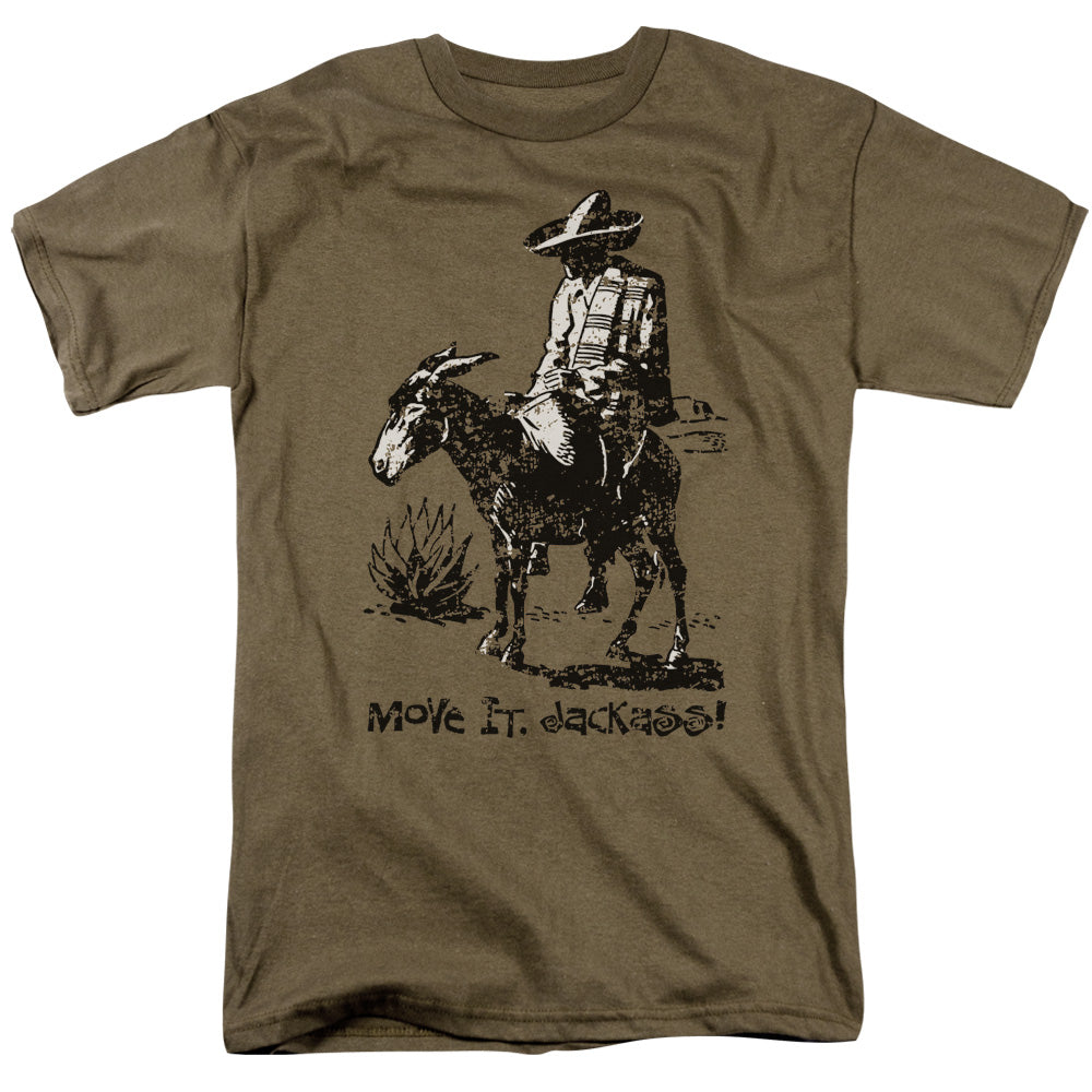 Move It Jackass - Short Sleeve Adult 18 - 1 - Safari Green T-shirt