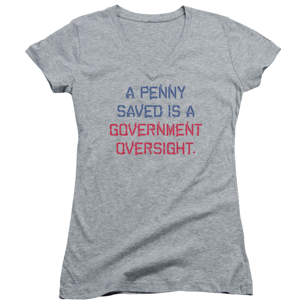 A Penny Saved - Junior V-neck - Athletic Heather