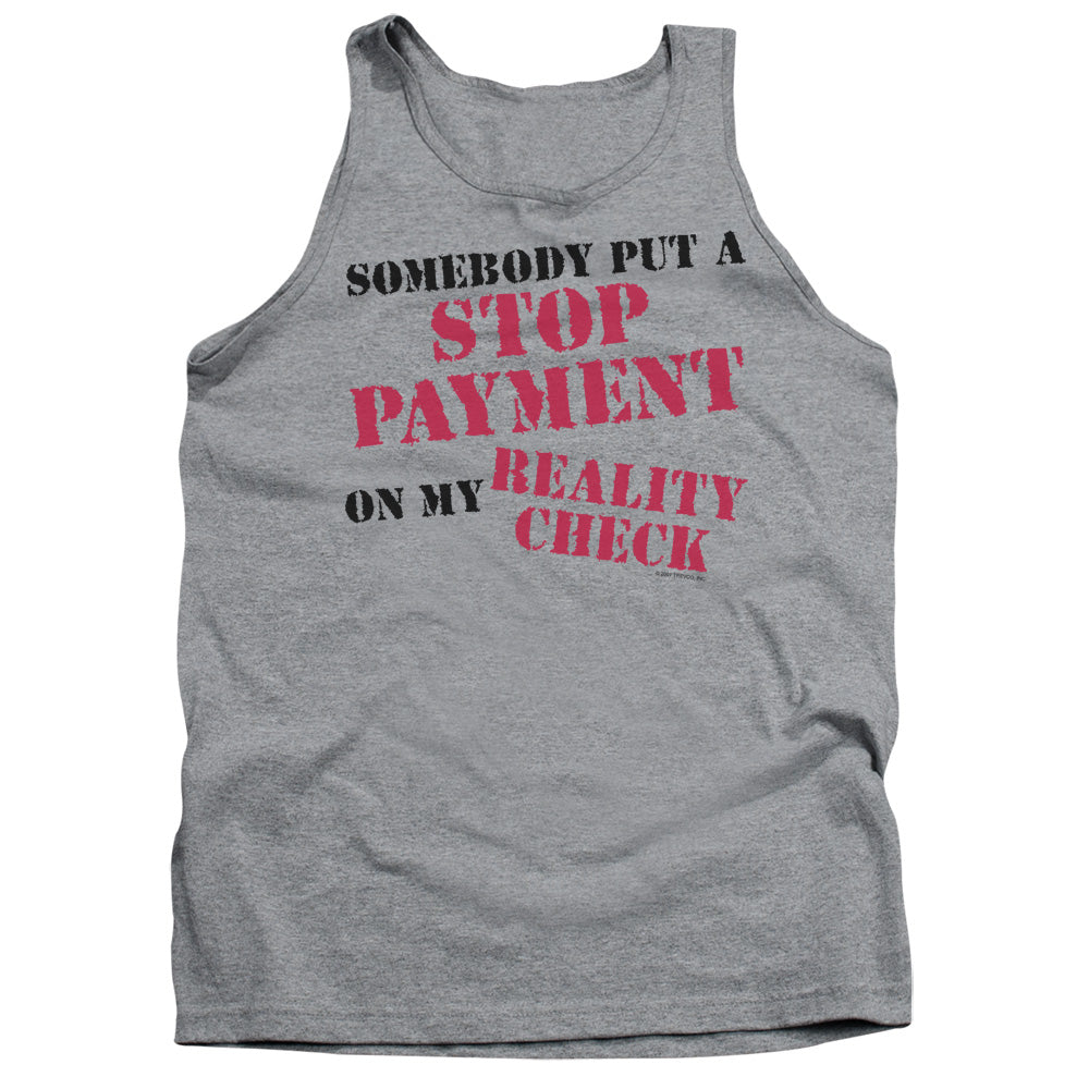 Stop Payment - Adult Tank - Athletic Heather