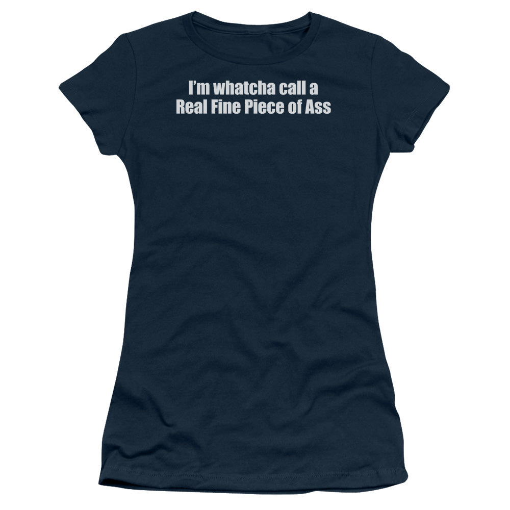Fine Piece Of Ass - Short Sleeve Junior Sheer - Navy T-shirt