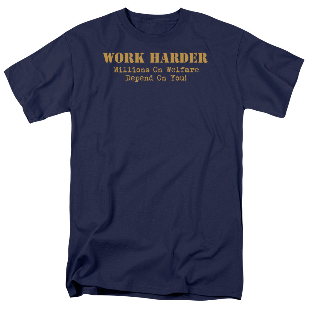 Work Harder - Short Sleeve Adult 18 - 1 - Navy T-shirt
