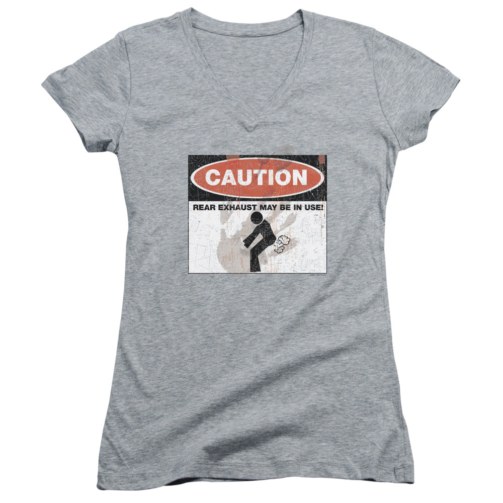 Caution - Junior V-neck - Athletic Heather