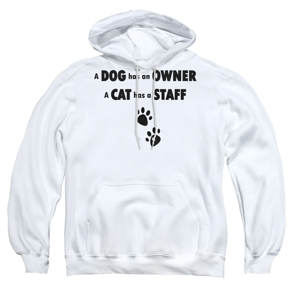 Cat Has A Staff - Adult Pull-over Hoodie - White