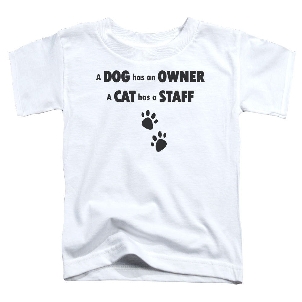 Cat Has A Staff - Short Sleeve Toddler Tee - White T-shirt