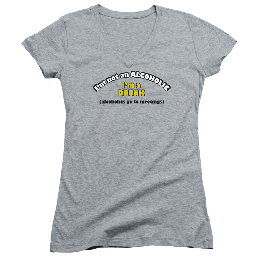 Not An Alcoholic - Junior V-neck - Athletic Heather