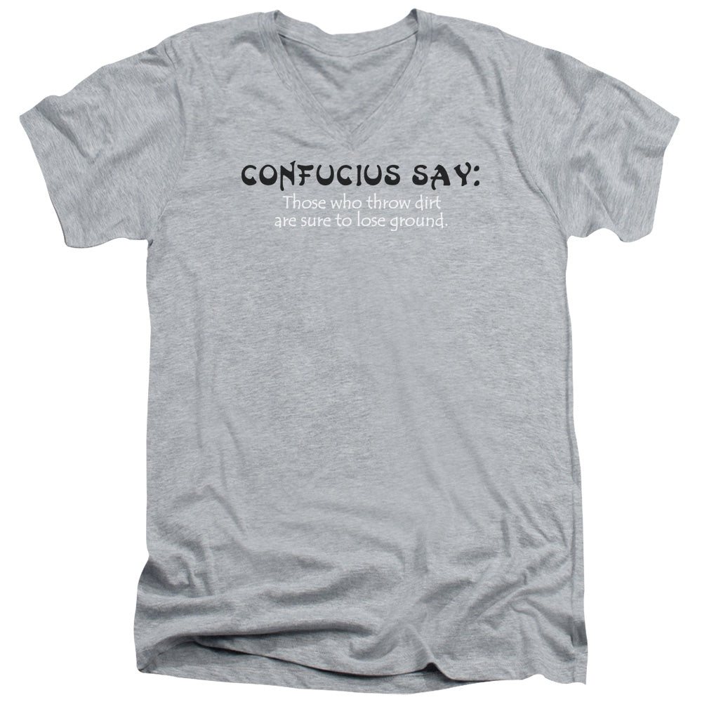Confucius - Short Sleeve Adult V-neck - Athletic Heather T-shirt