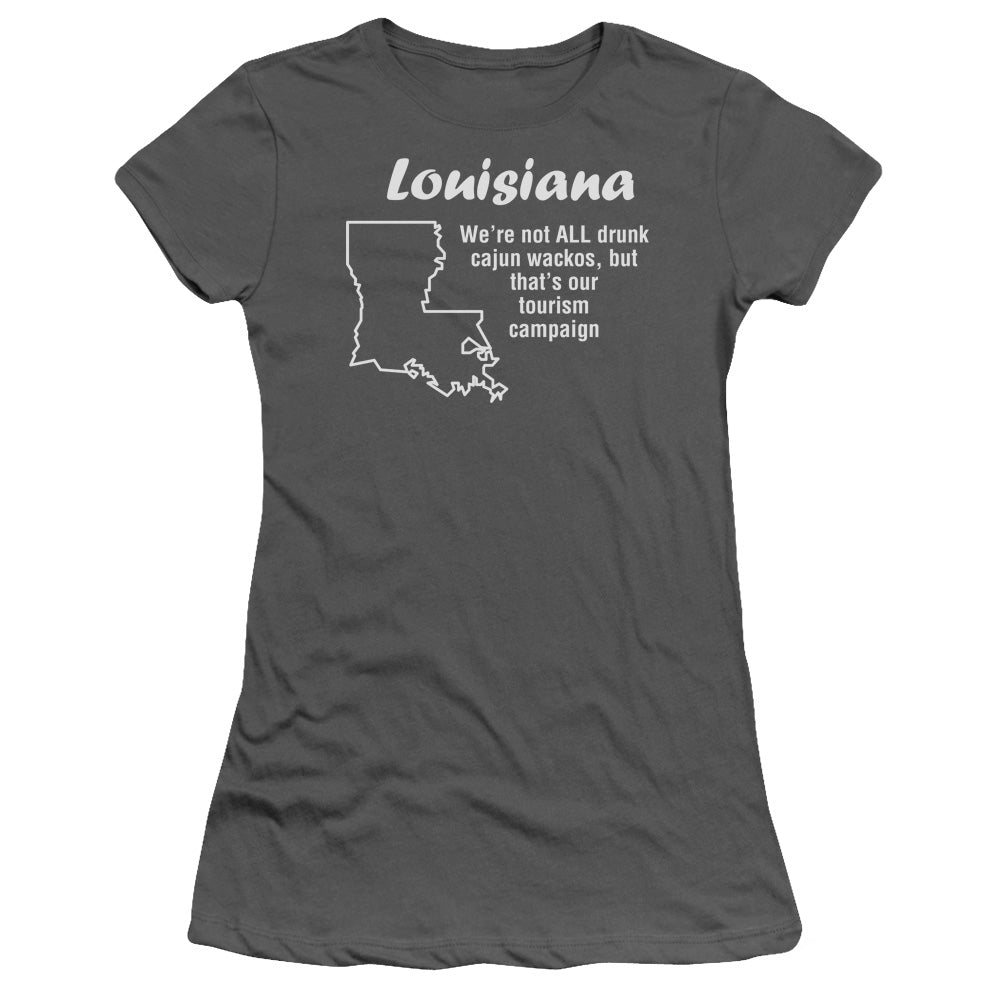 Louisiana - Short Sleeve Junior Sheer - Charcoal T-shirt
