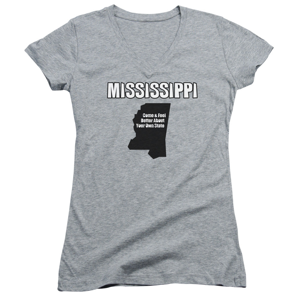 Mississippi - Junior V-neck - Athletic Heather