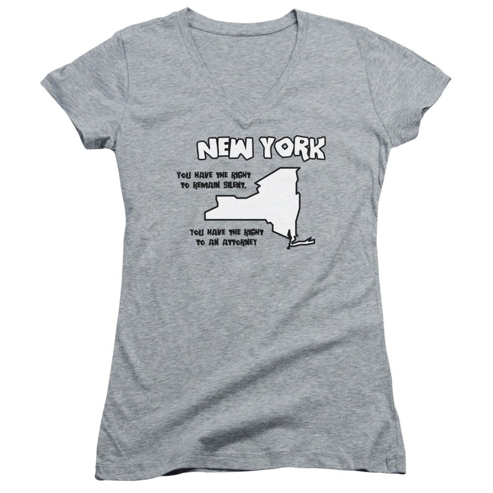 New York - Junior V-neck - Athletic Heather
