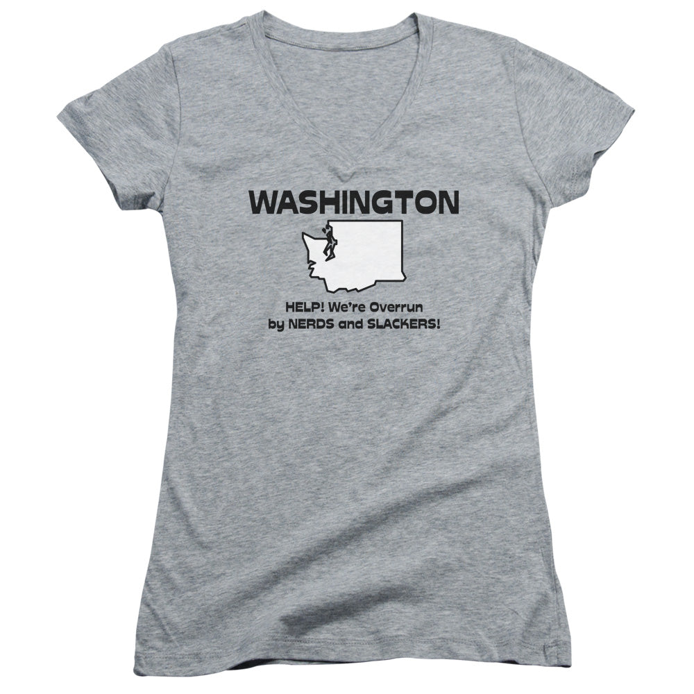Washington - Junior V-neck - Athletic Heather