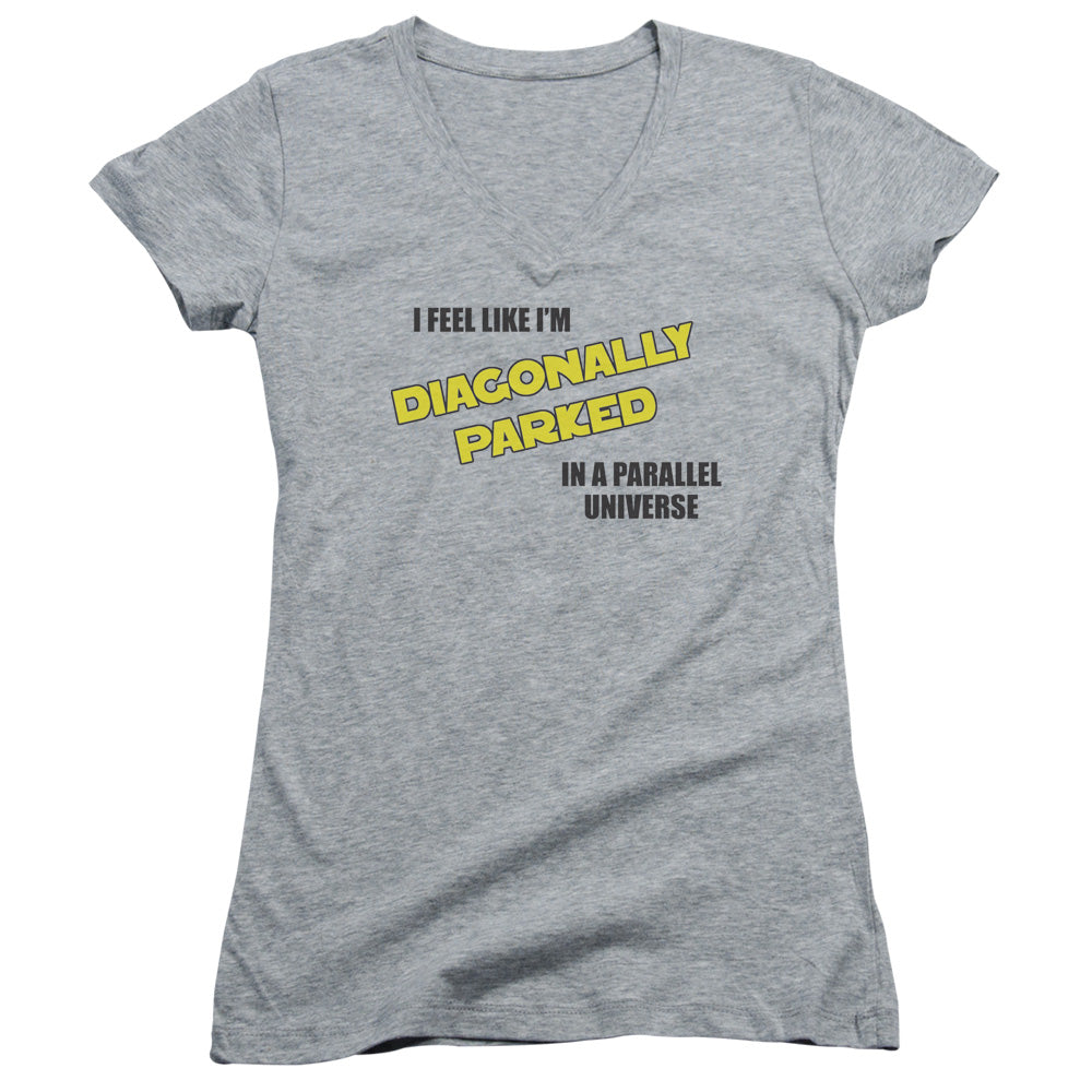 Diagonally Parked - Junior V-neck - Athletic Heather