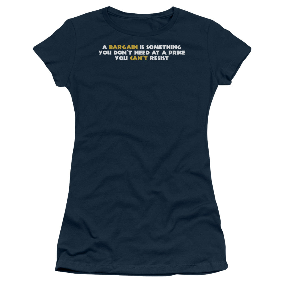 A Bargain - Short Sleeve Junior Sheer - Navy T-shirt