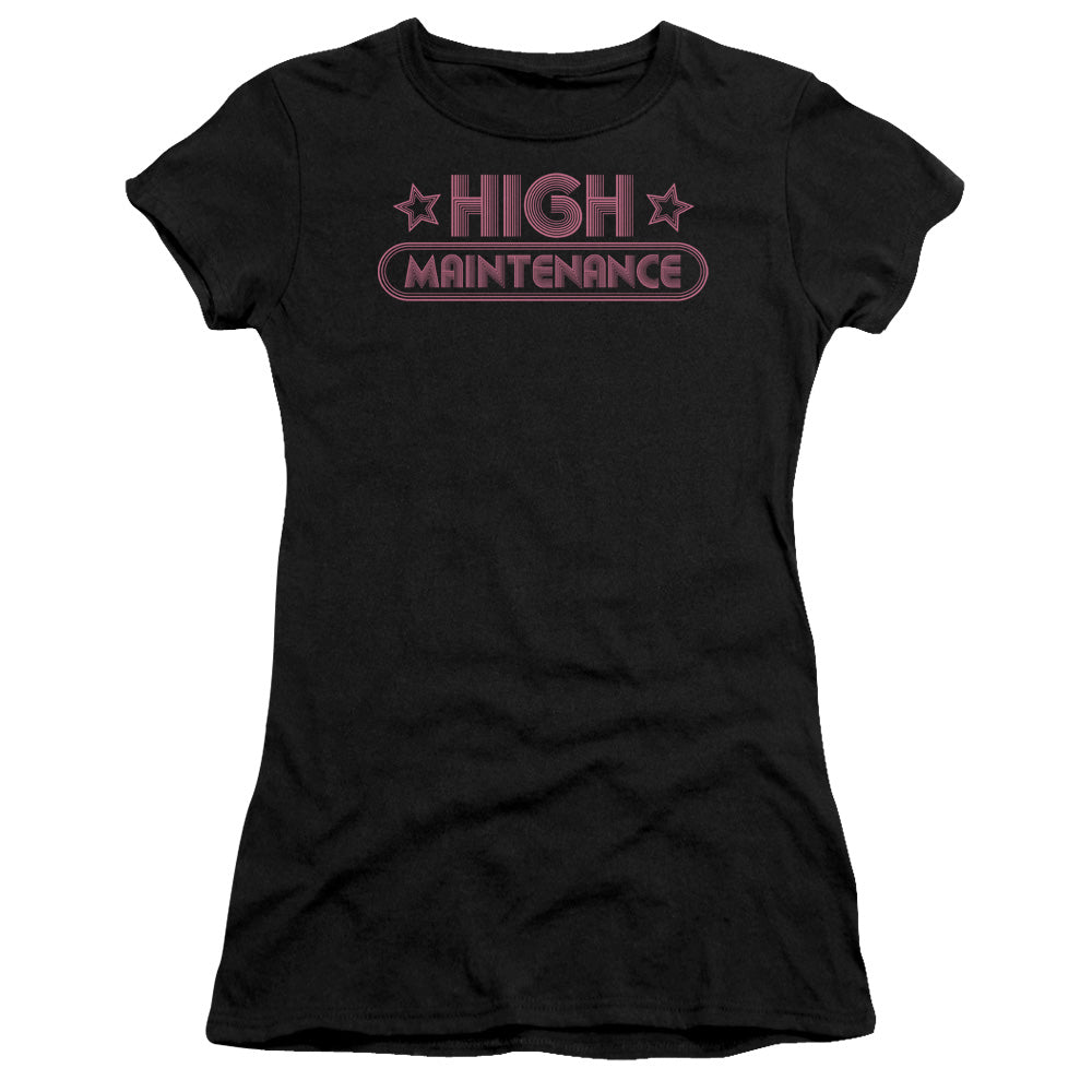 High Maintenance - Short Sleeve Junior Sheer - Black T-shirt
