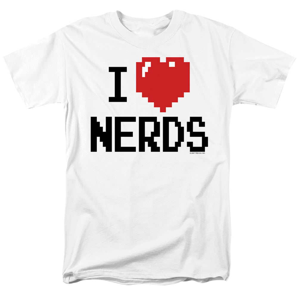I Heart Nerds - Junior White Sheer Cap Sleeve Tee/sm - Short Sleeve Adult 18/1 - White T-shirt