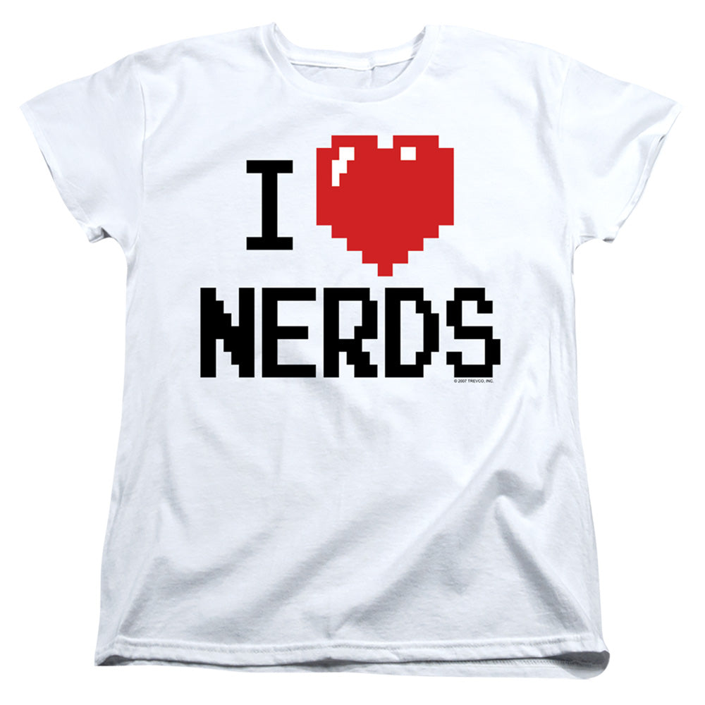 I Heart Nerds - Short Sleeve Womens Tee - White T-shirt