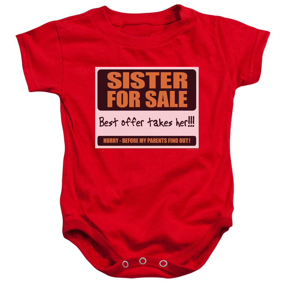 Sister For Sale - Infant Snapsuit - Red