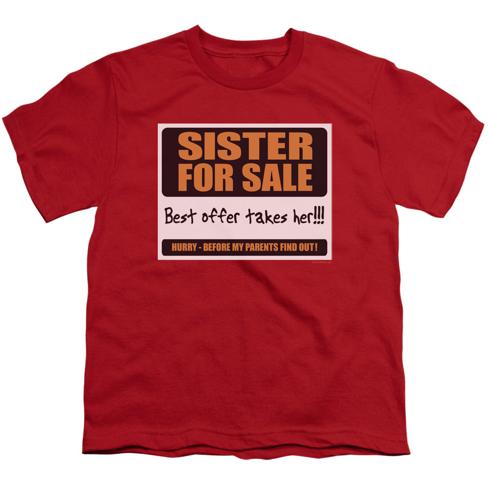 Sister For Sale - Short Sleeve Youth 18 - 1 - Red T-shirt