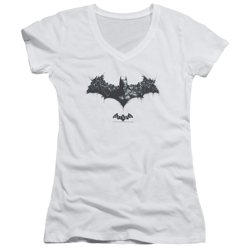 Batman Arkham Origins - Bat Of Enemies - Junior V-neck - White