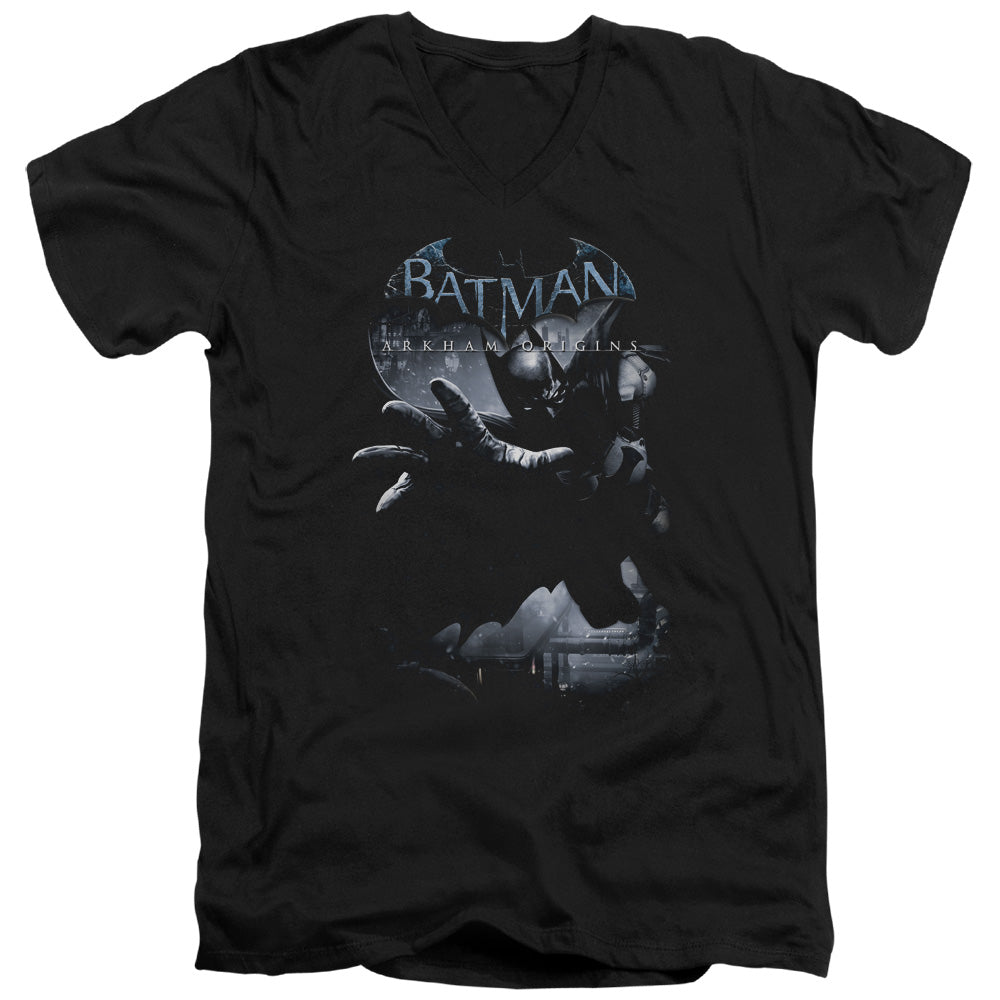 Batman Arkham Origins - Out Of The Shadows - Short Sleeve Adult V-neck - Black T-shirt