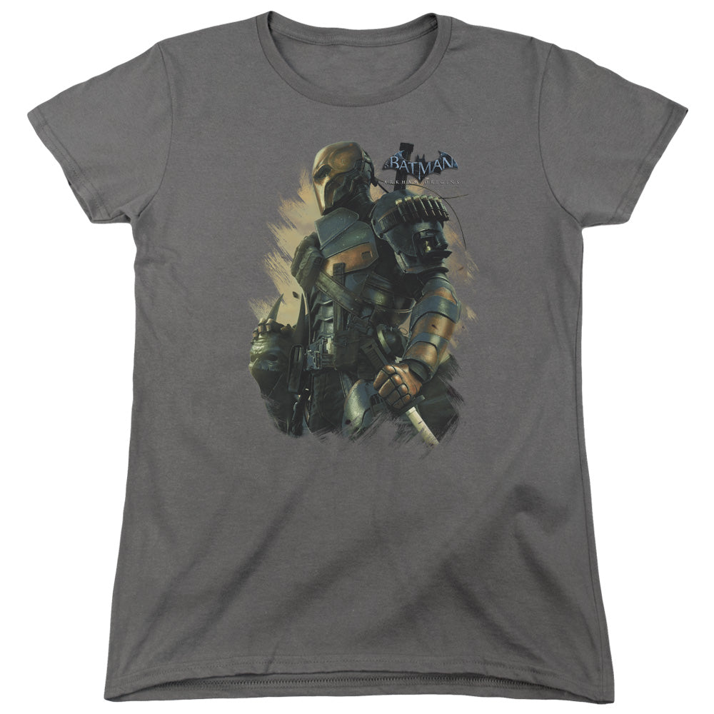 Batman Arkham Origins - Deathstroke - Short Sleeve Womens Tee - Charcoal T-shirt