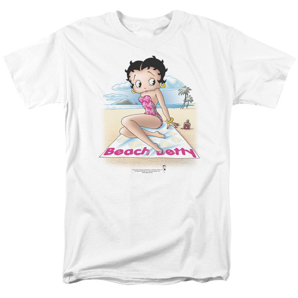 Betty Boop - Beach Betty - Short Sleeve Adult 18/1 - White T-shirt