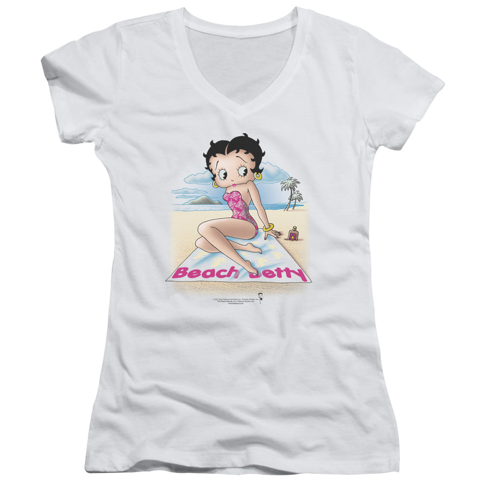 Betty Boop - Beach Betty - Junior V-neck - White