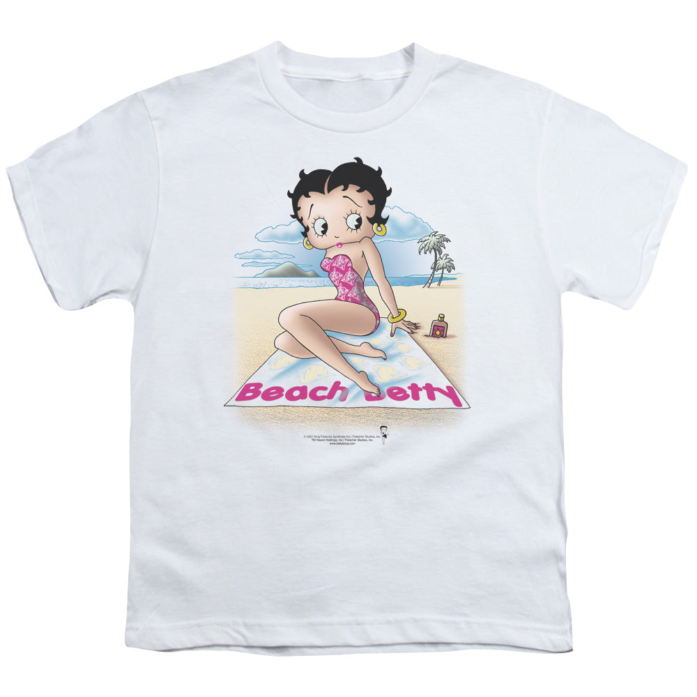 Betty Boop - Beach Betty - Short Sleeve Youth 18/1 - White T-shirt