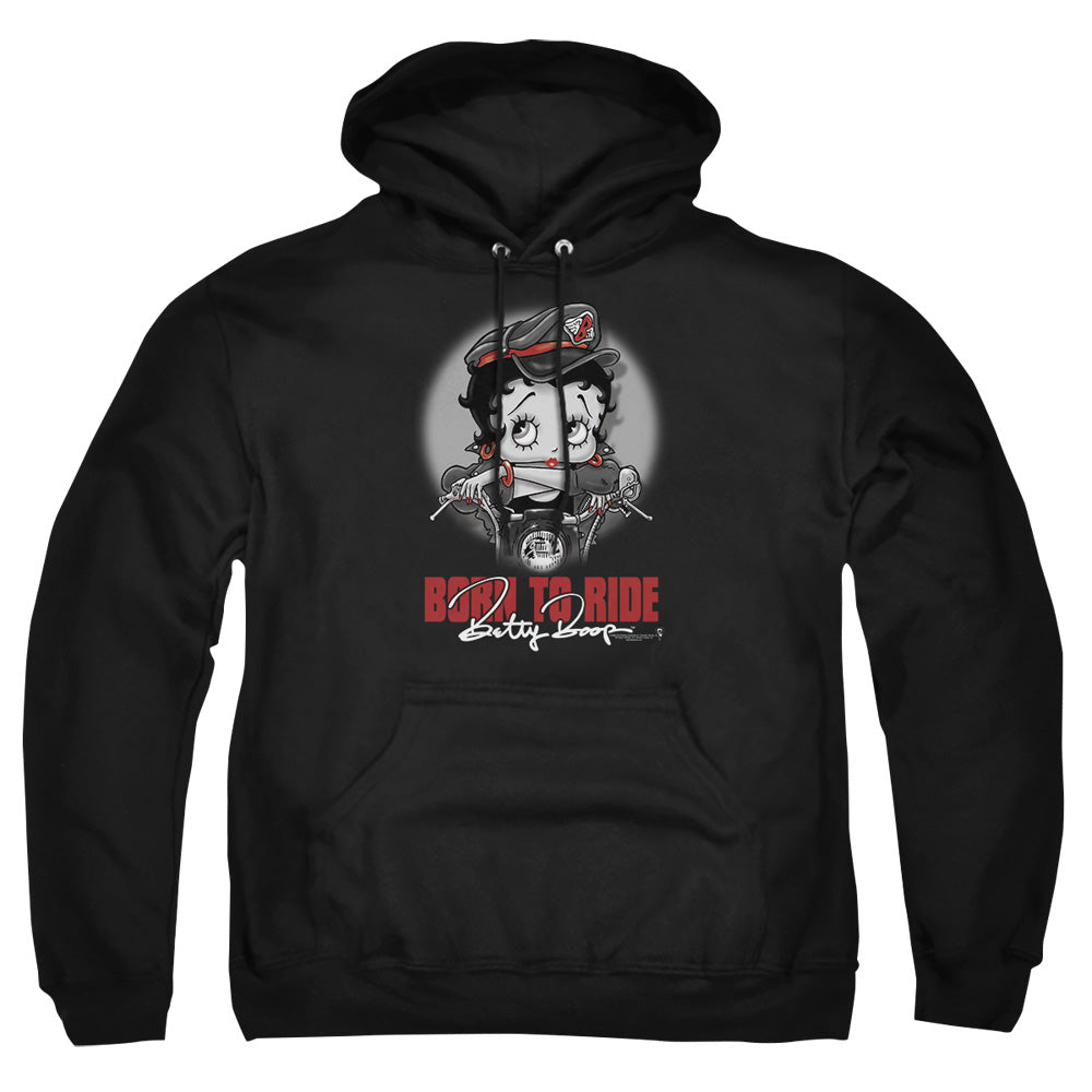 Betty Boop - Born To Ride - Adult Pull-over Hoodie - Black