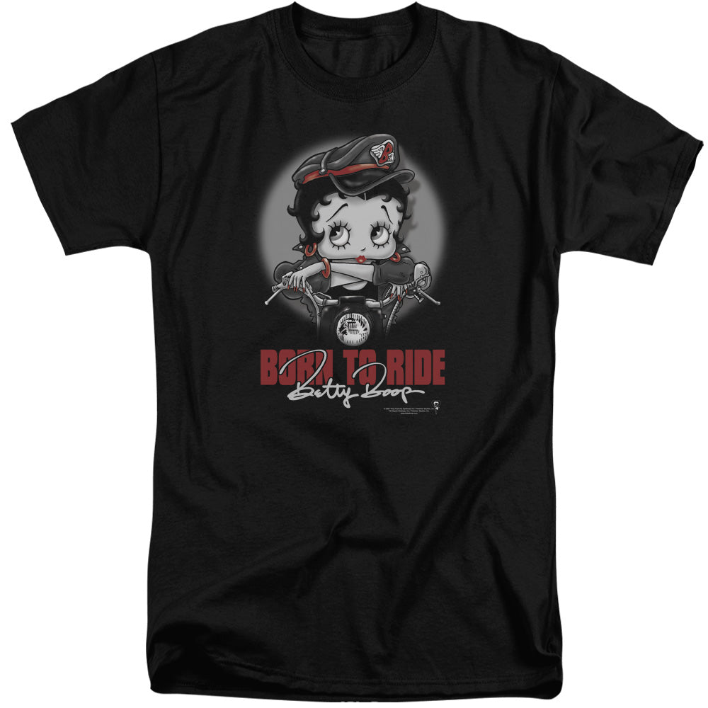 Betty Boop - Born To Ride - Short Sleeve Adult Tall - Black T-shirt
