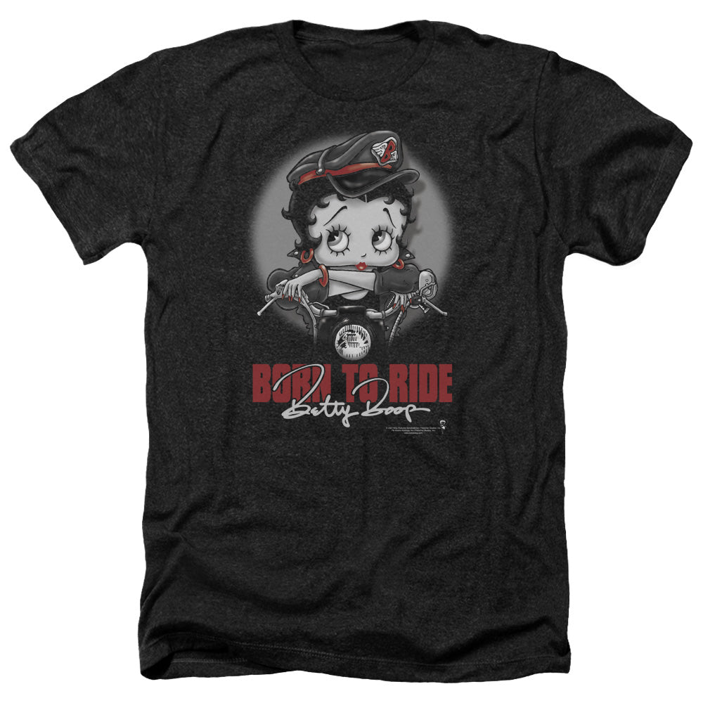 Betty Boop - Born To Ride - Adult Heather-black