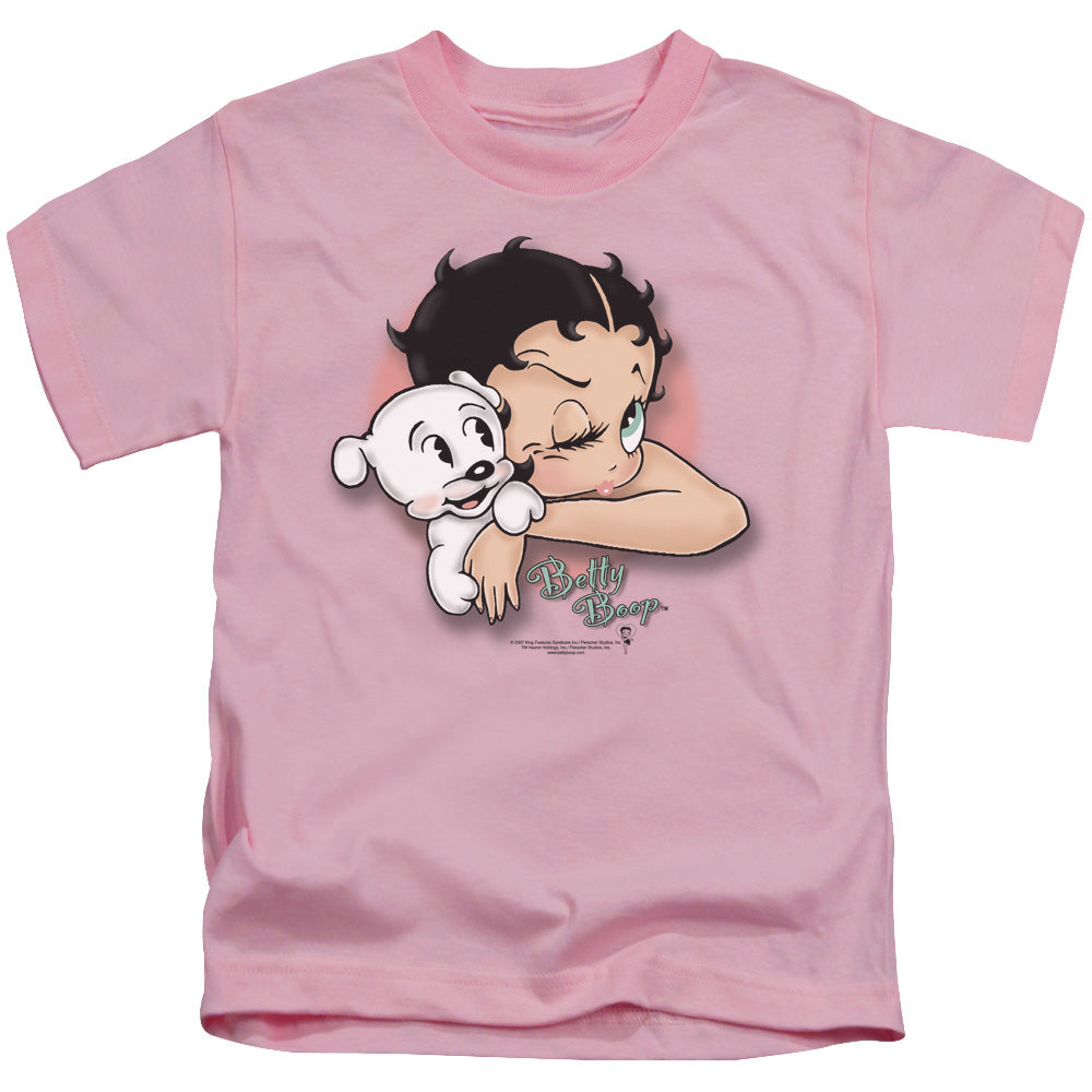 Betty Boop - Wink Wink - Short Sleeve Juvenile 18/1 - Pink T-shirt