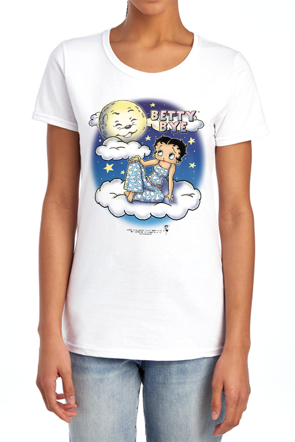 Betty Boop - Betty Bye - Short Sleeve Womens Tee - White T-shirt