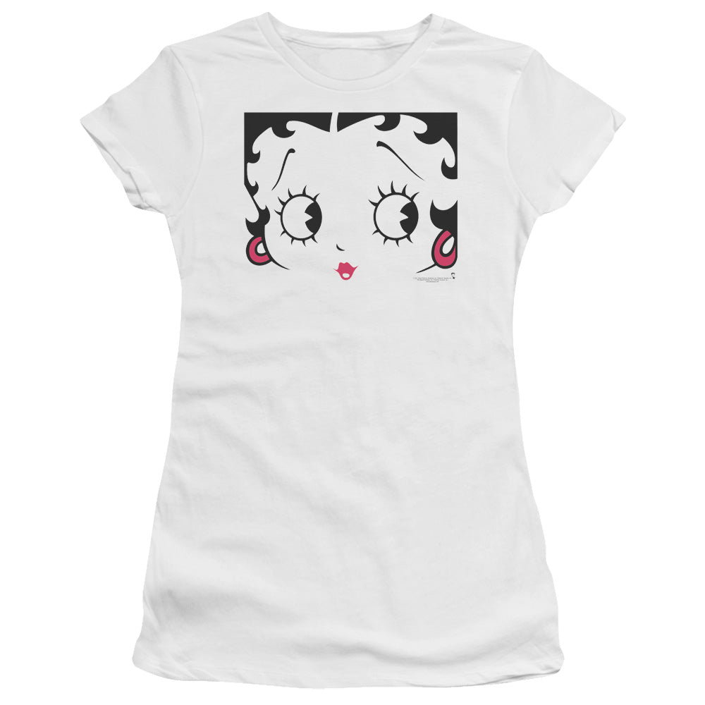 Betty Boop - Close Up - Short Sleeve Junior Sheer - White T-shirt