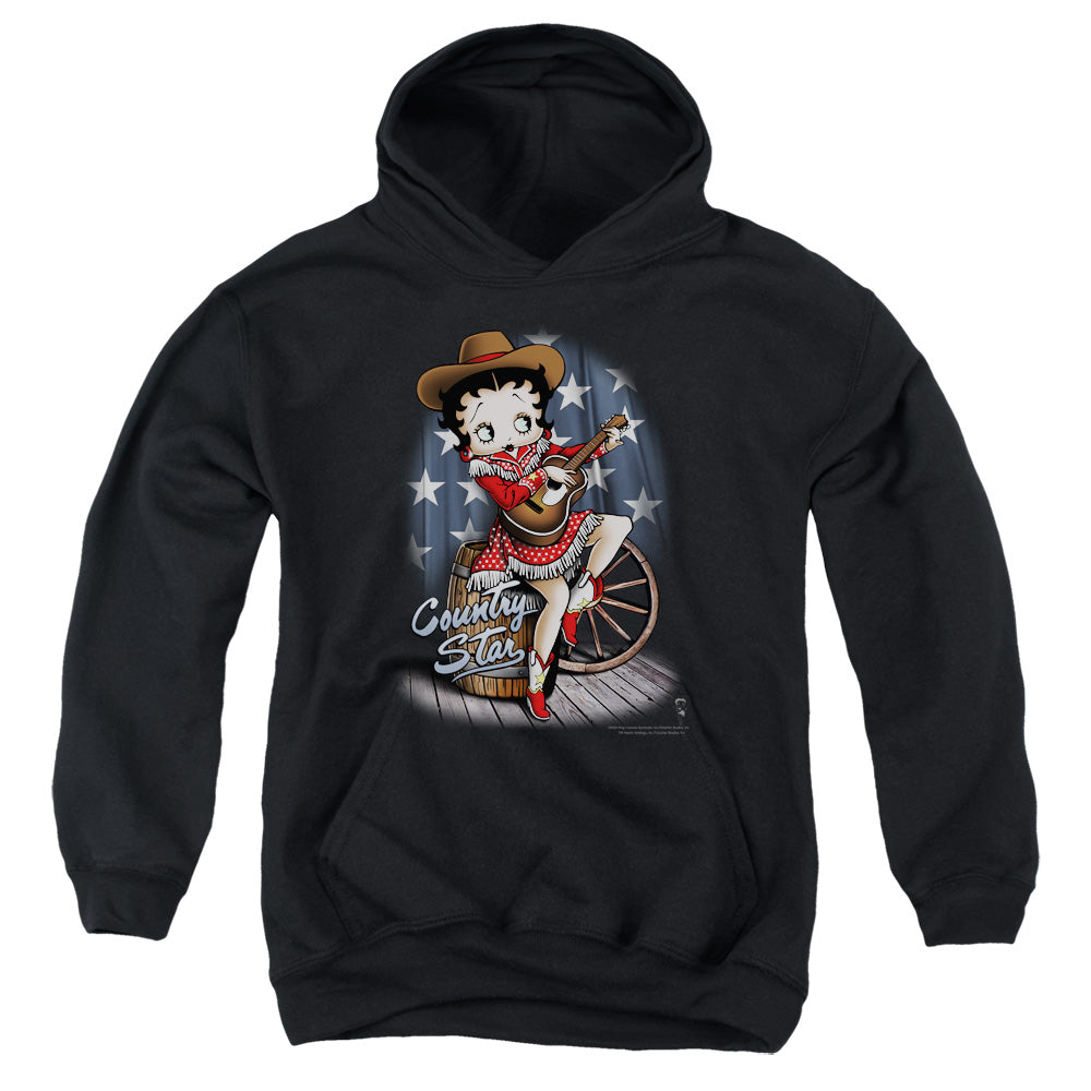 Betty Boop - Country Star - Youth Pull-over Hoodie - Black