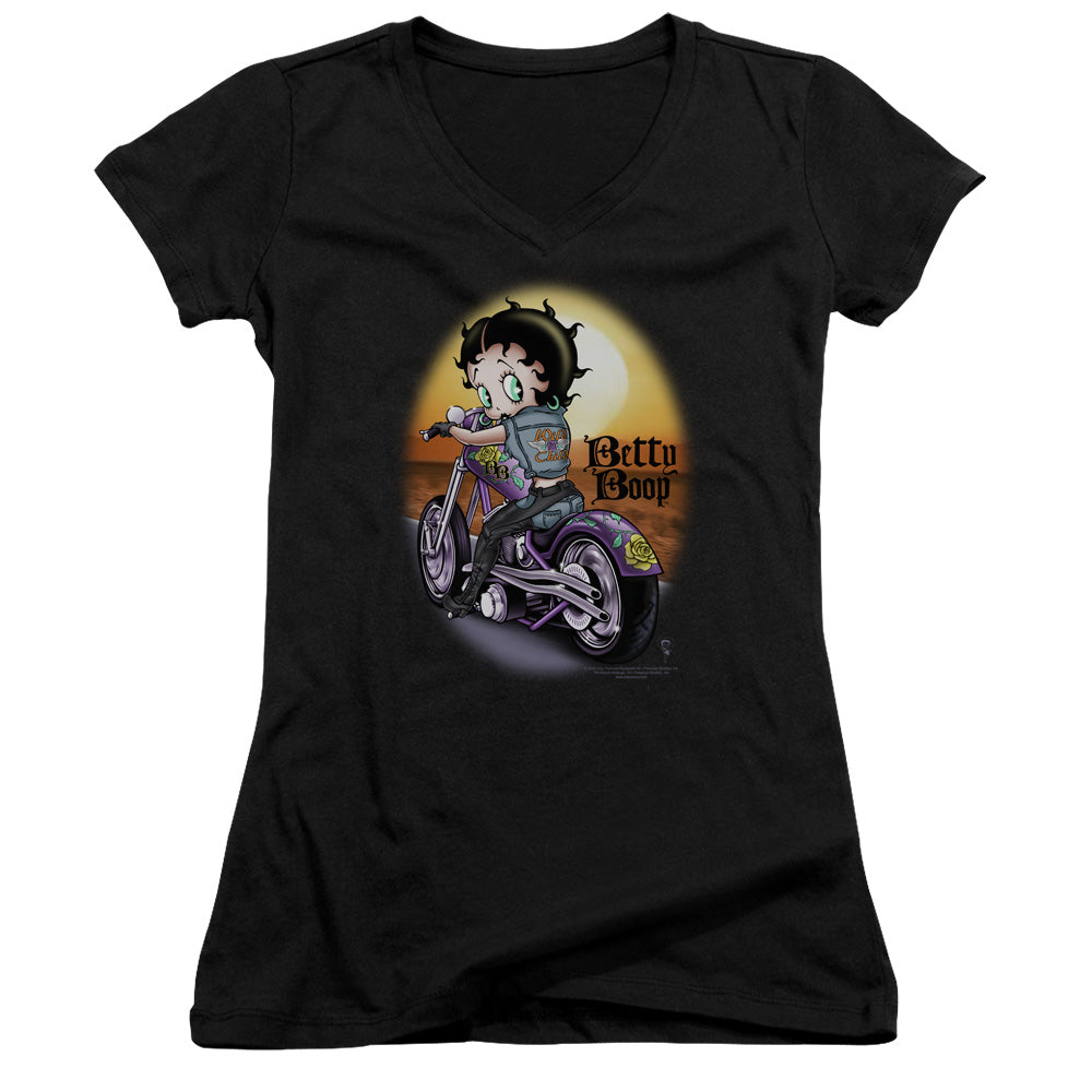 Betty Boop - Wild Biker - Junior V-neck - Black