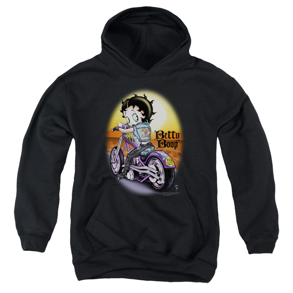 Betty Boop - Wild Biker - Youth Pull-over Hoodie - Black