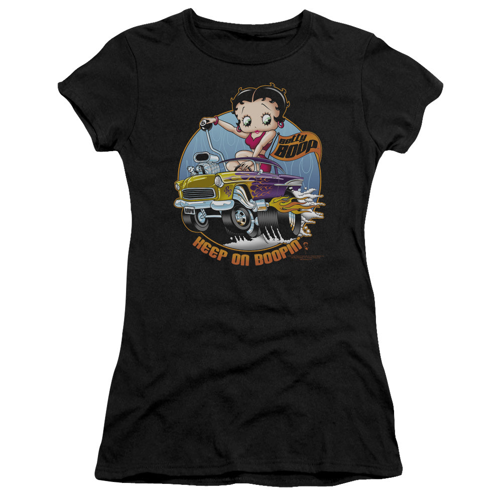 Betty Boop - Keep On Boopin - Short Sleeve Junior Sheer - Black T-shirt