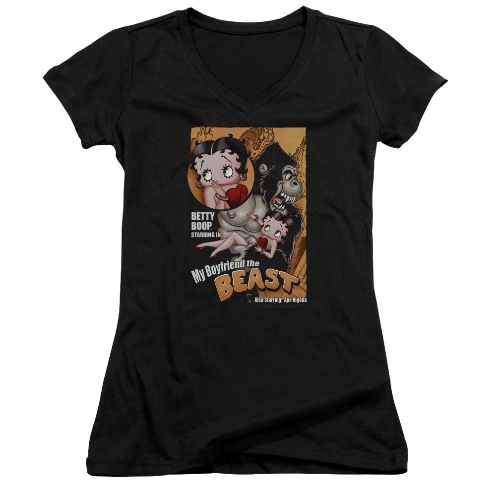 Betty Boop - Boyfriend The Beast - Junior V-neck - Black
