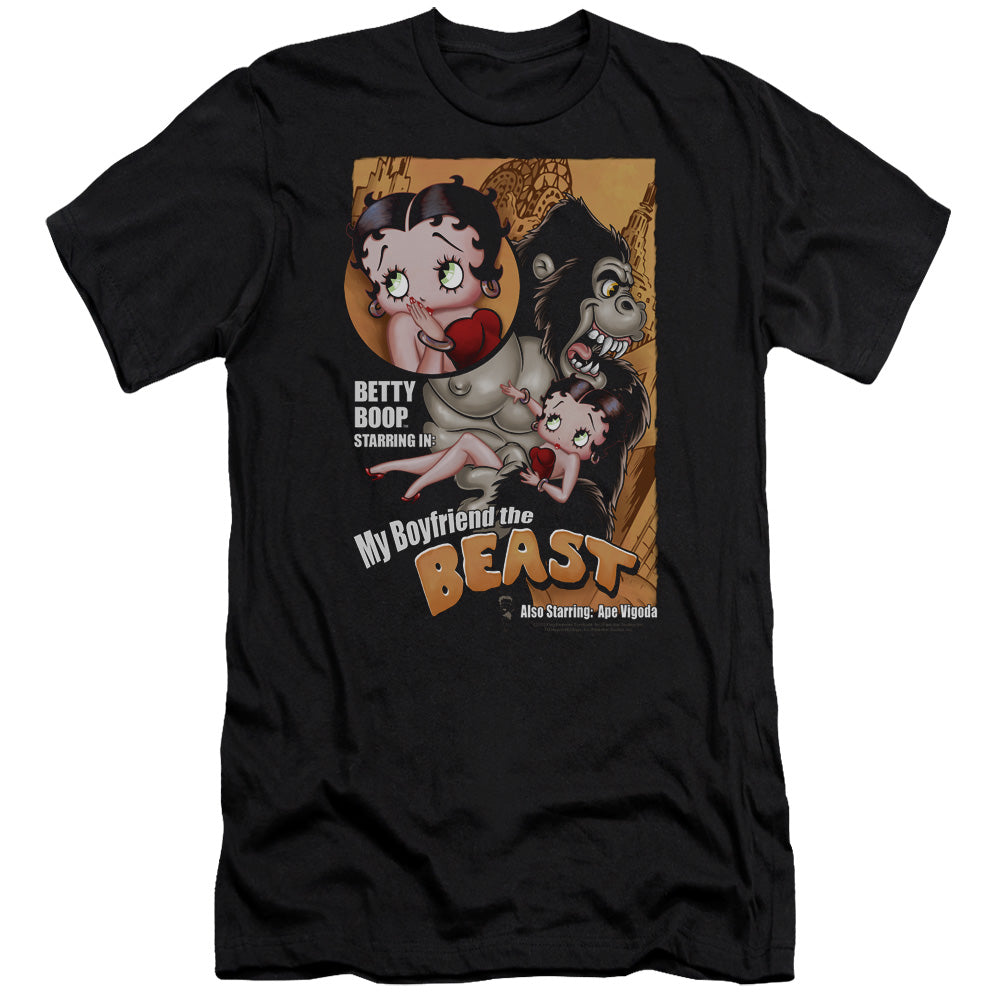 Betty Boop - Boyfriend The Beast - Short Sleeve Adult 30/1 - Black T-shirt