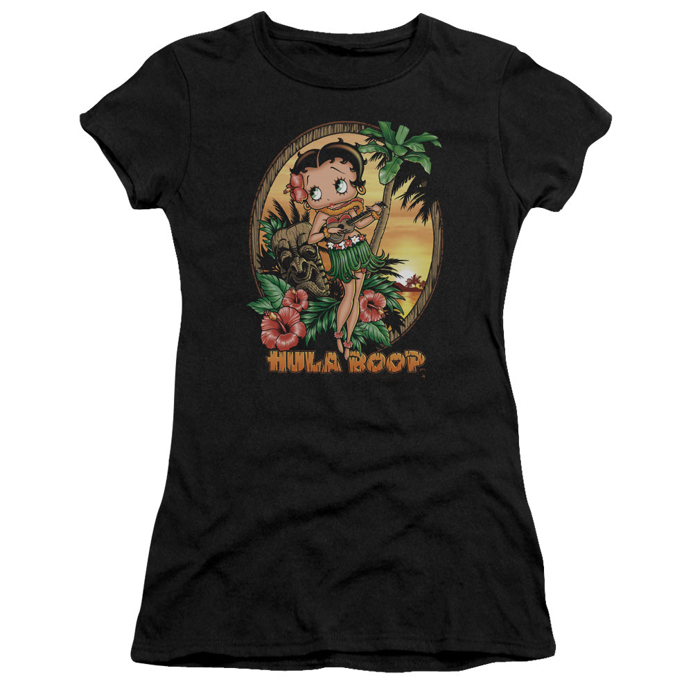 Betty Boop - Hula Boop Ii - Short Sleeve Junior Sheer - Black T-shirt