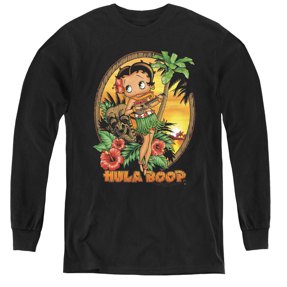 Betty Boop - Hula Boop Ii - Youth Long Sleeve Tee - Black
