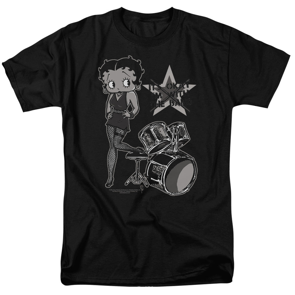 Betty Boop - With The Band - Short Sleeve Adult 18/1 - Black T-shirt
