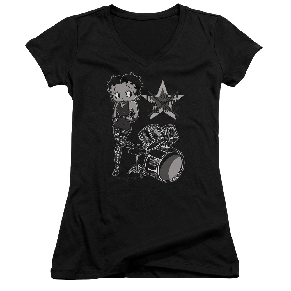 Betty Boop - With The Band - Junior V-neck - Black
