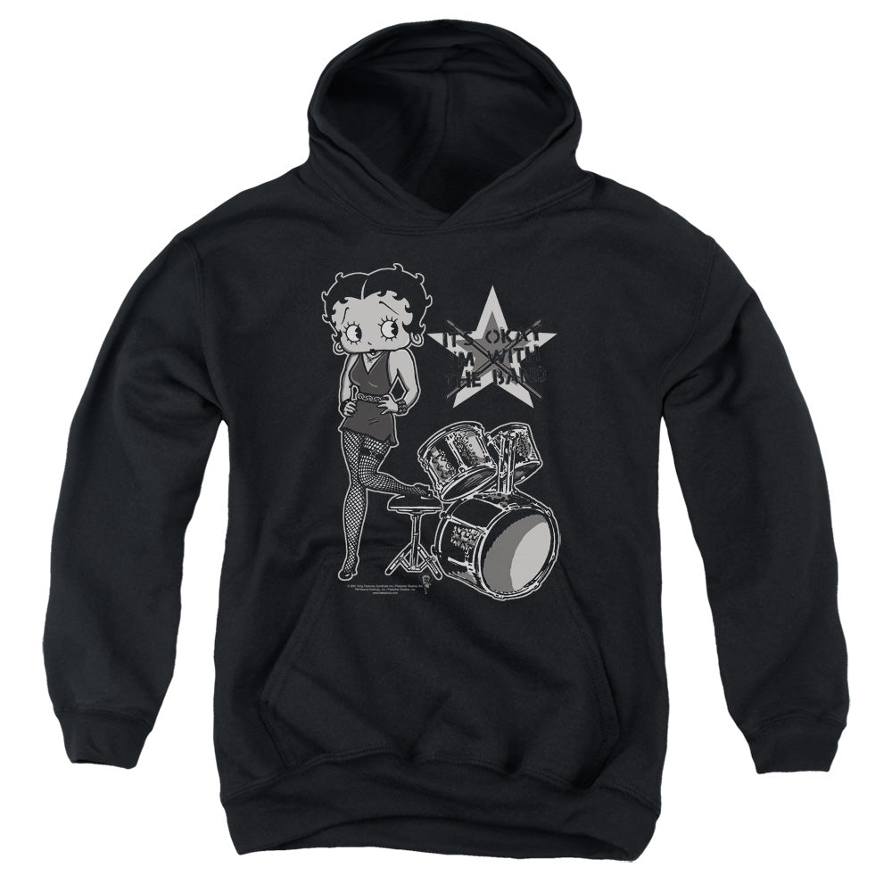 Betty Boop - With The Band - Youth Pull-over Hoodie - Black
