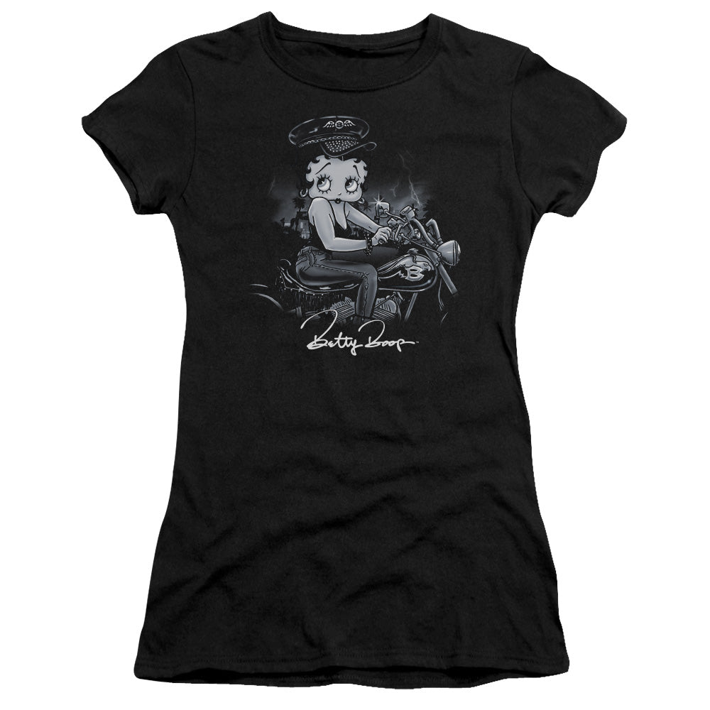 Betty Boop - Storm Rider - Short Sleeve Junior Sheer - Black T-shirt