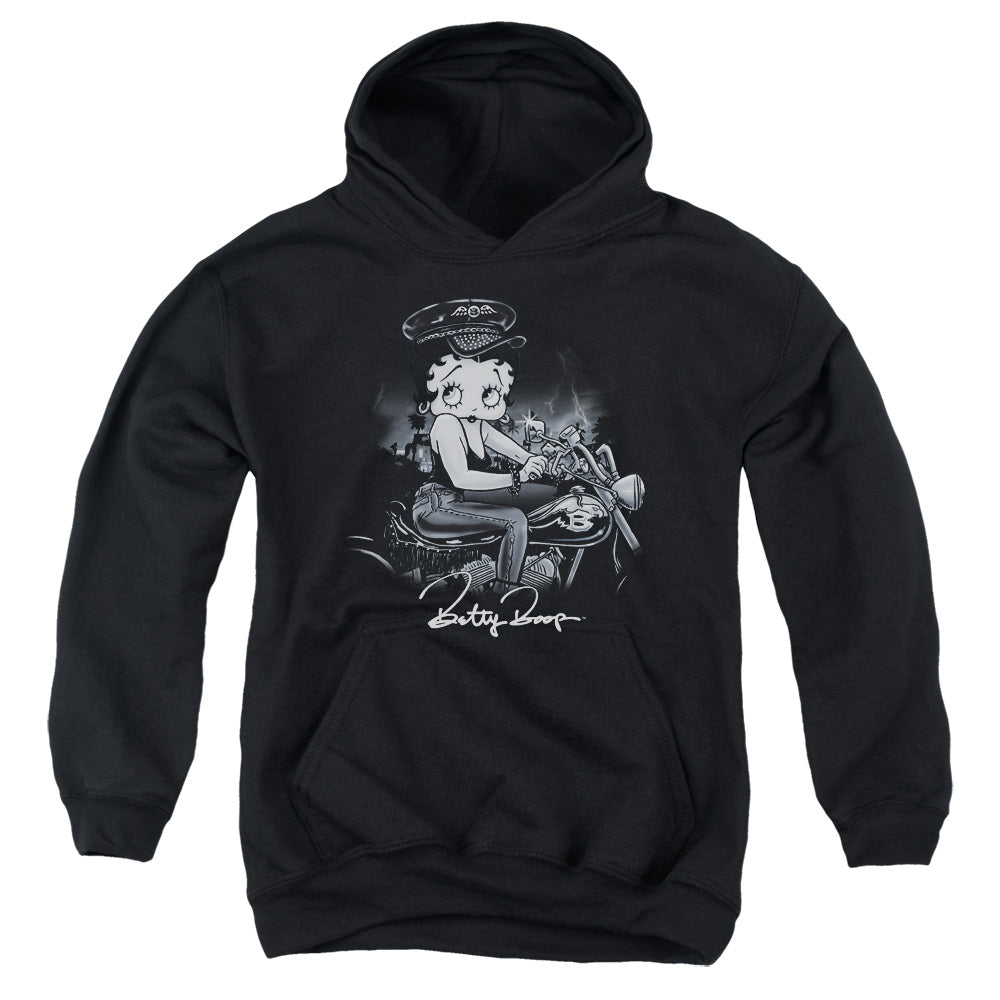 Betty Boop - Storm Rider - Youth Pull-over Hoodie - Black