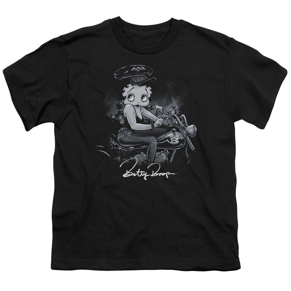 Betty Boop - Storm Rider - Short Sleeve Youth 18/1 - Black T-shirt