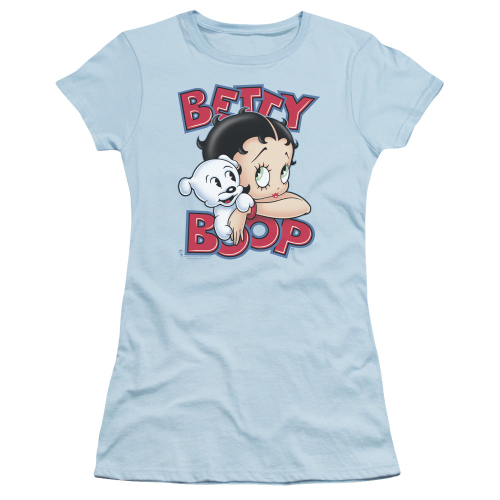 Betty Boop - Forever Friends - Short Sleeve Junior Sheer - Light Blue T-shirt